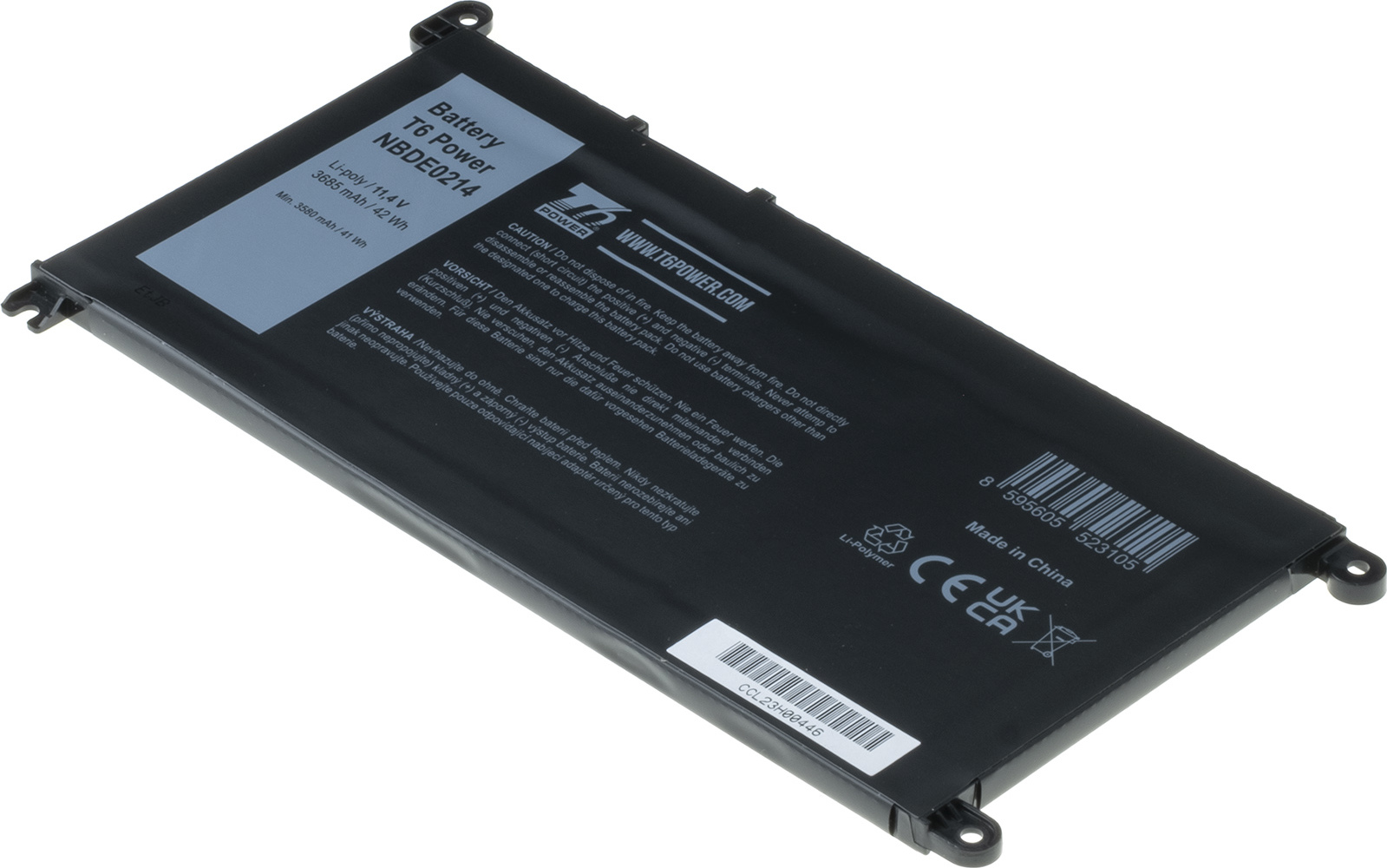 Baterie T6 Power Dell Insprion 3581, 3582, 3584, 5584, Vostro 5581, 3685mAh, 42Wh, 3cell, Li-poly