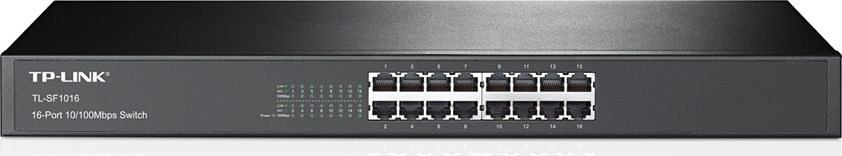 TP-Link switch TL-SF1016 (16x100Mb/s, fanless)
