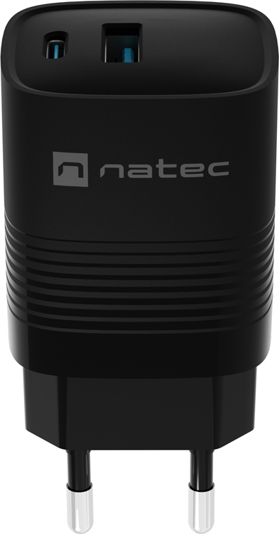 Univerzální USB nabíječka Natec RIBERA GaN 30 W, 1X USB-A, 1X USB-C, černá