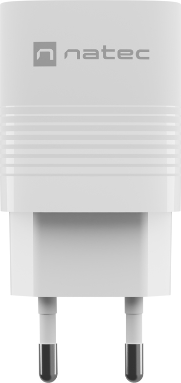 Universální USB nabíječka Natec RIBERA GaN 30W, 1X USB-A, 1X USB-C, Bílá