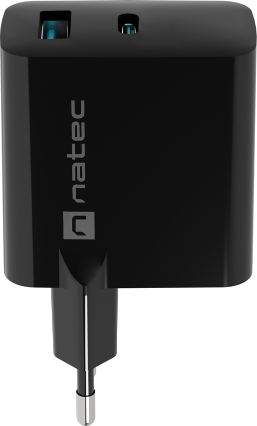 Univerzální USB nabíječka Natec RIBERA GaN 45W, 1X USB-A, 1X USB-C, černá