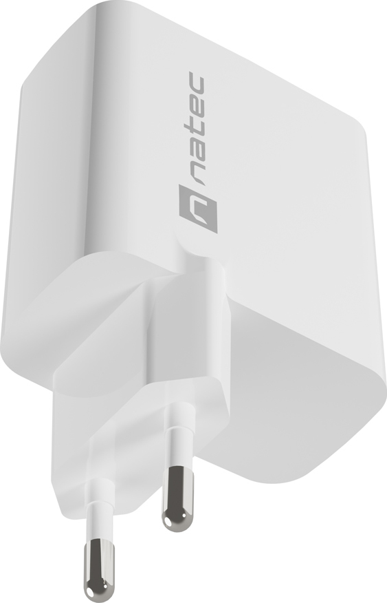 Univerzální USB nabíječka Natec RIBERA GaN 45W, 1X USB-A, 1X USB-C, bílá