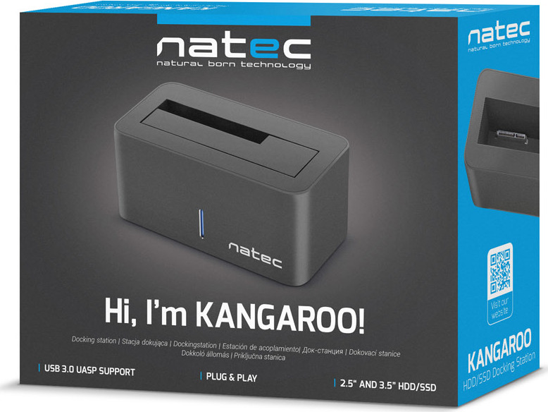 Dokovací stanice pro HDD 2,5"/3,5" USB 3.0 Natec Kangaroo, včetně napájecího adaptéru
