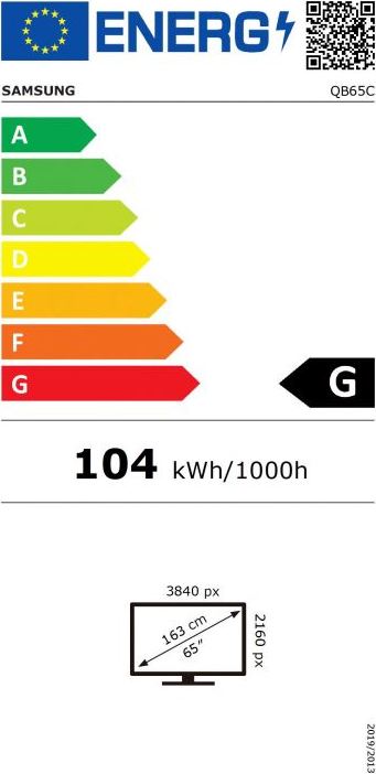 SAMSUNG SMART Signage LED QB65C 65" LH65QBCEBGCXEN