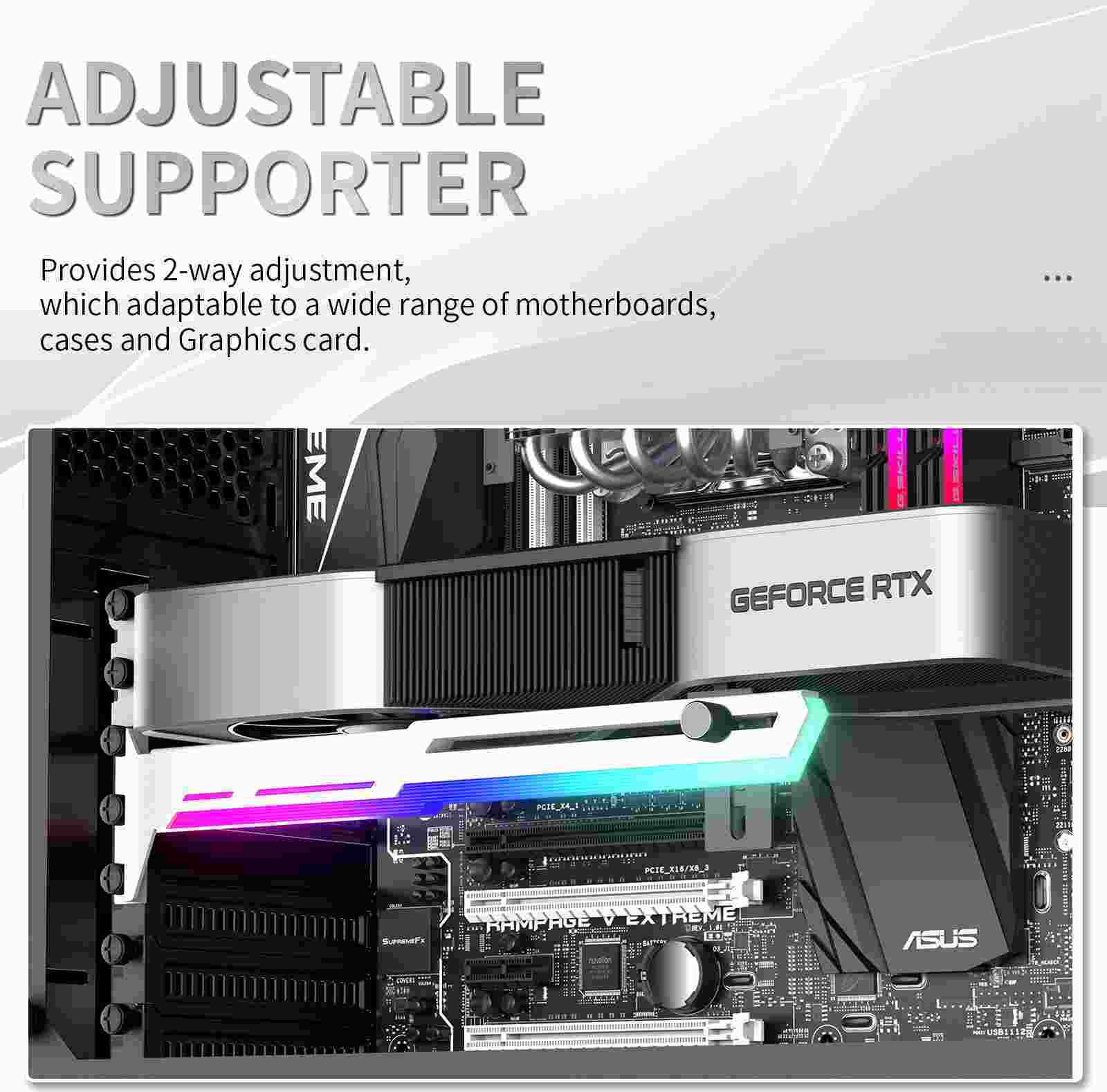 1stCool Podpěra GPU Kovový držák ARGB, bílá