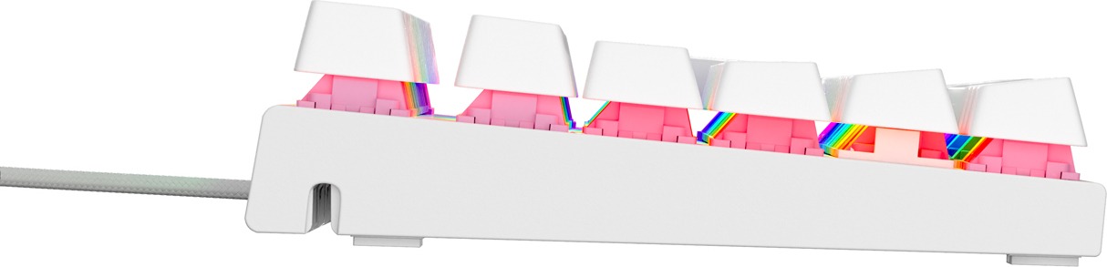 Genesis tichá herní klávesnice THOR 303/TKL/RGB/Outemu Peach Silent/Drátová USB/US layout/Bílá
