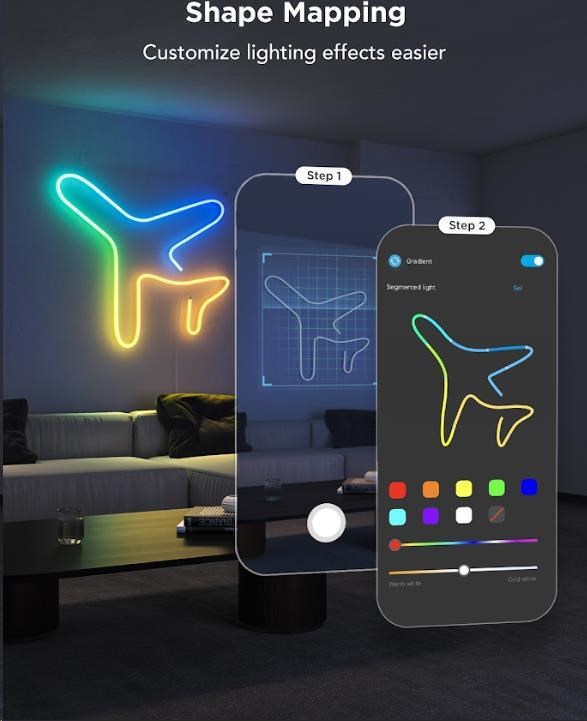 Govee Neon 2 MATTER ohebný LED pásek (3m) - RGBIC
