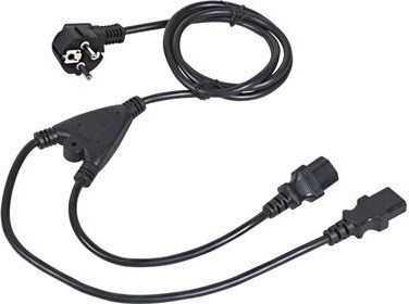 C-TECH kabel síťový 220/230V napájecí, 1,8m, rozdvojka Y, VDE