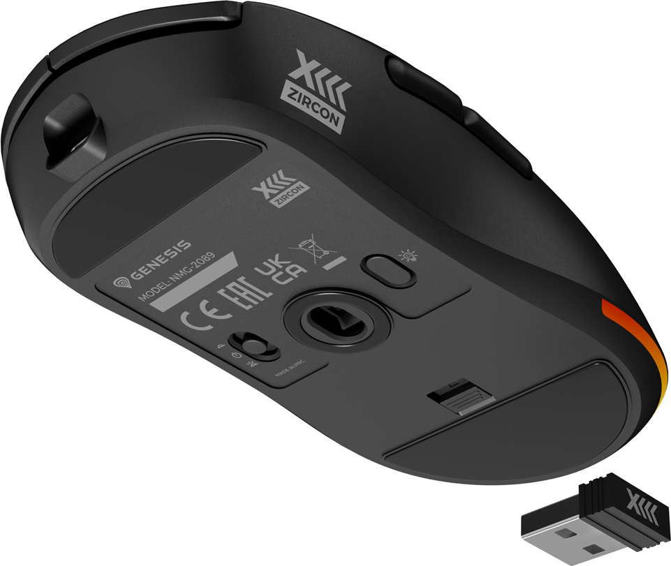 Genesis herní bezdrátová myš ZIRCON XIII/Herní/Optická/26 000 DPI/Bezdrátové USB/Černá