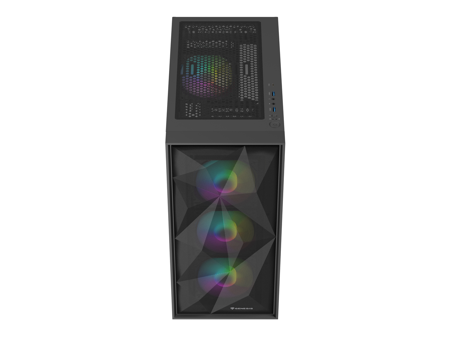 Počítačová skříň Genesis DIAXID 605 ARGB/Midi Tower/Transpar./Černá