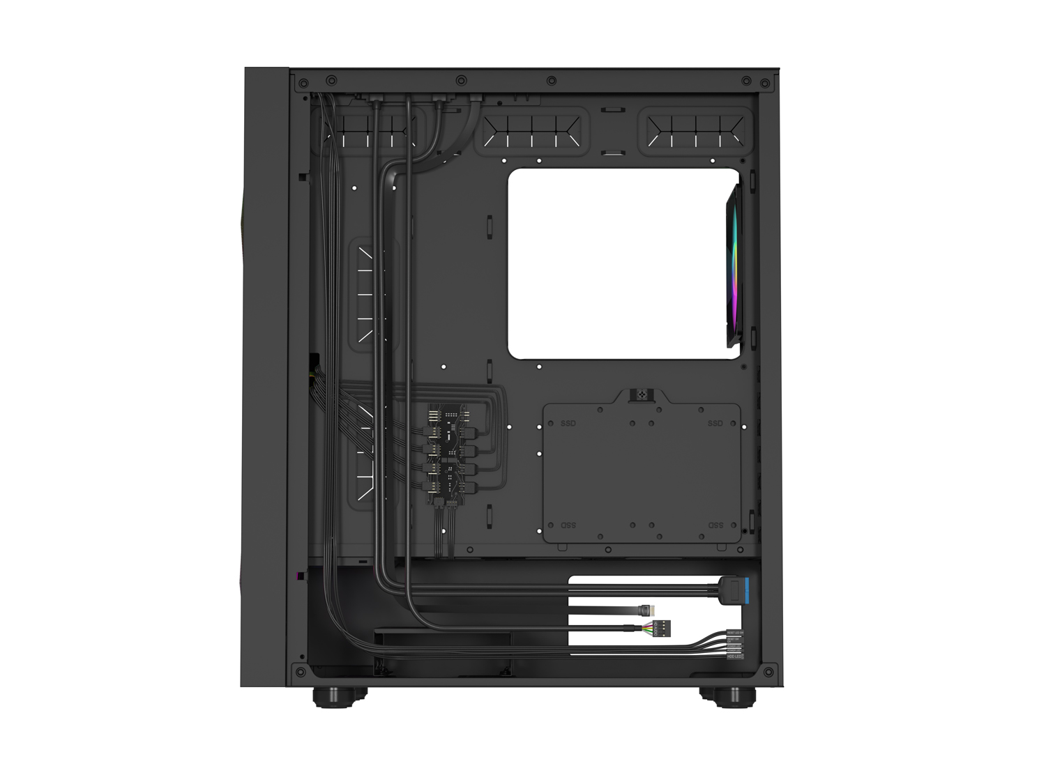 Počítačová skříň Genesis DIAXID 605 ARGB/Midi Tower/Transpar./Černá