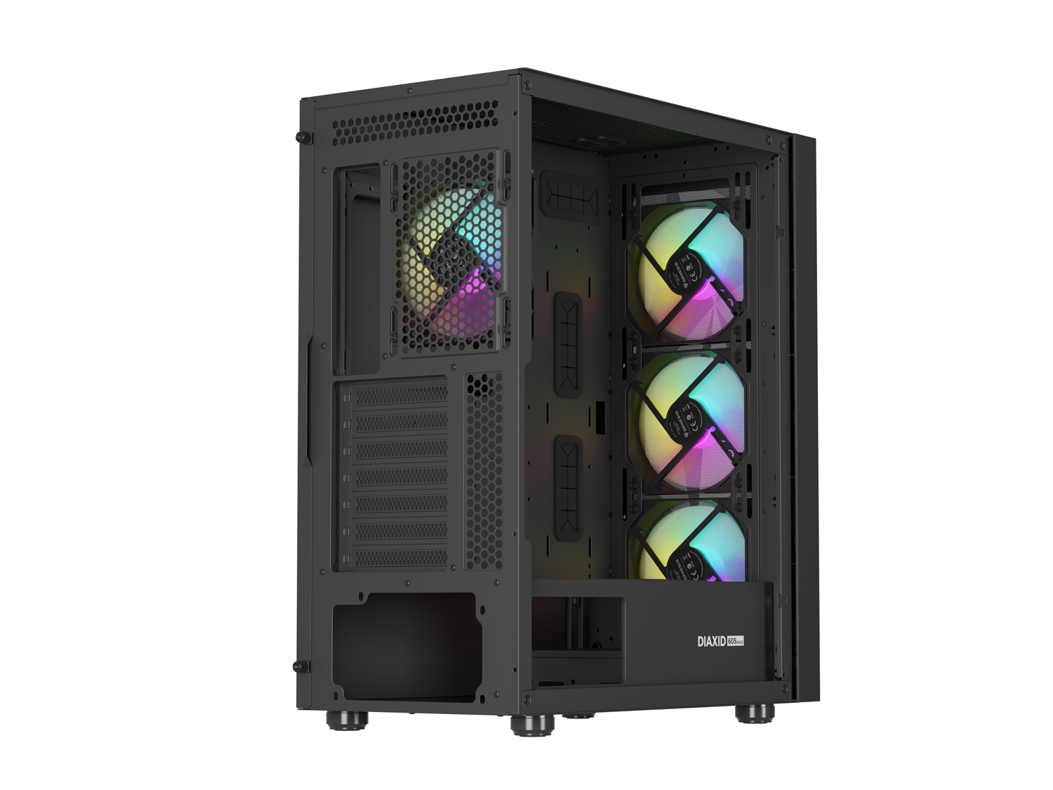 Počítačová skříň Genesis DIAXID 605 ARGB/Midi Tower/Transpar./Černá