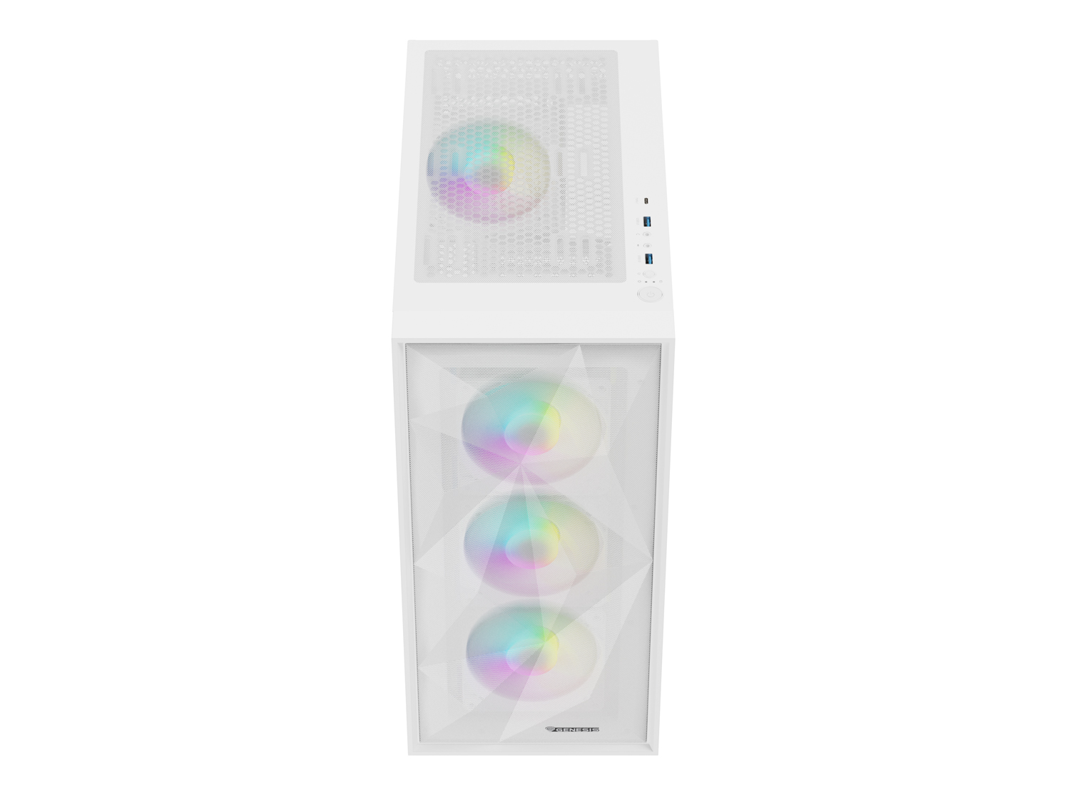 Počítačová skříň Genesis DIAXID 605 ARGB/Midi Tower/Transpar./Bílá