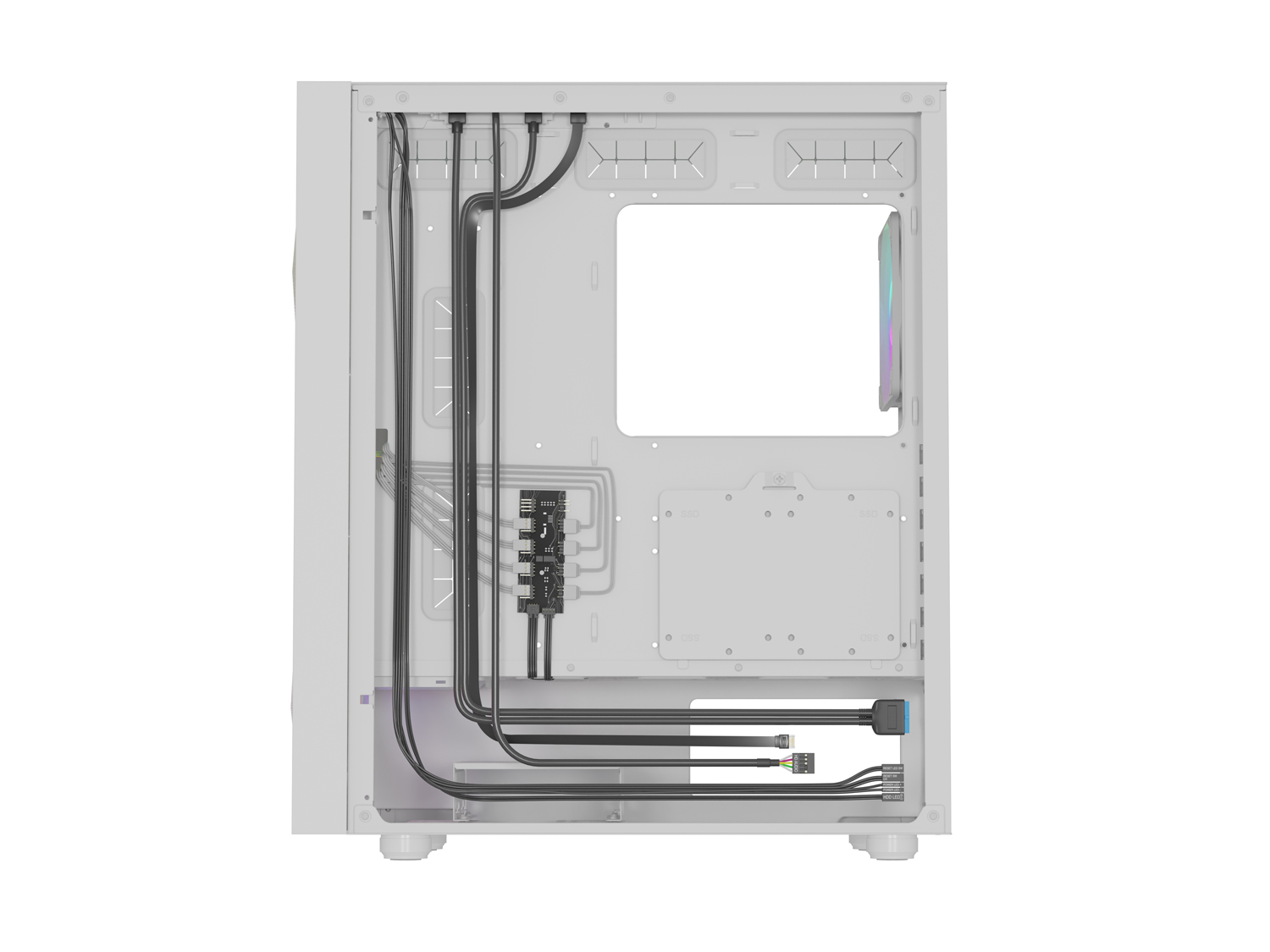 Počítačová skříň Genesis DIAXID 605 ARGB/Midi Tower/Transpar./Bílá