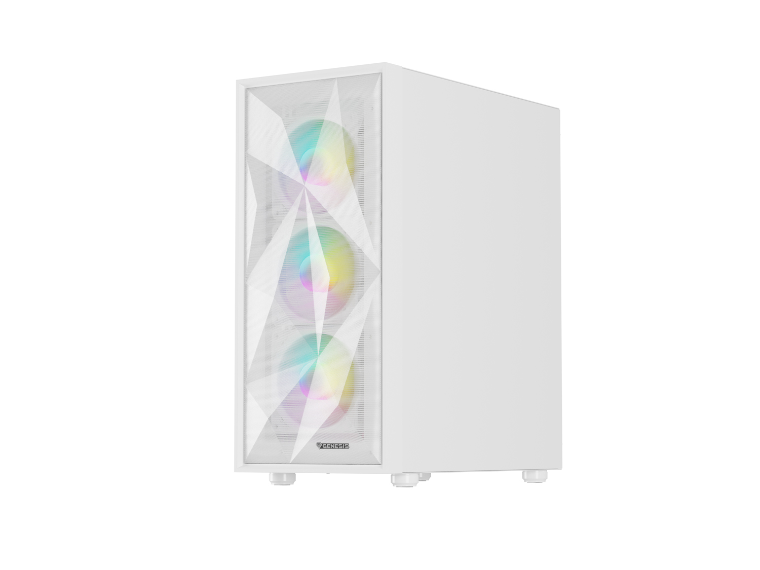 Počítačová skříň Genesis DIAXID 605 ARGB/Midi Tower/Transpar./Bílá