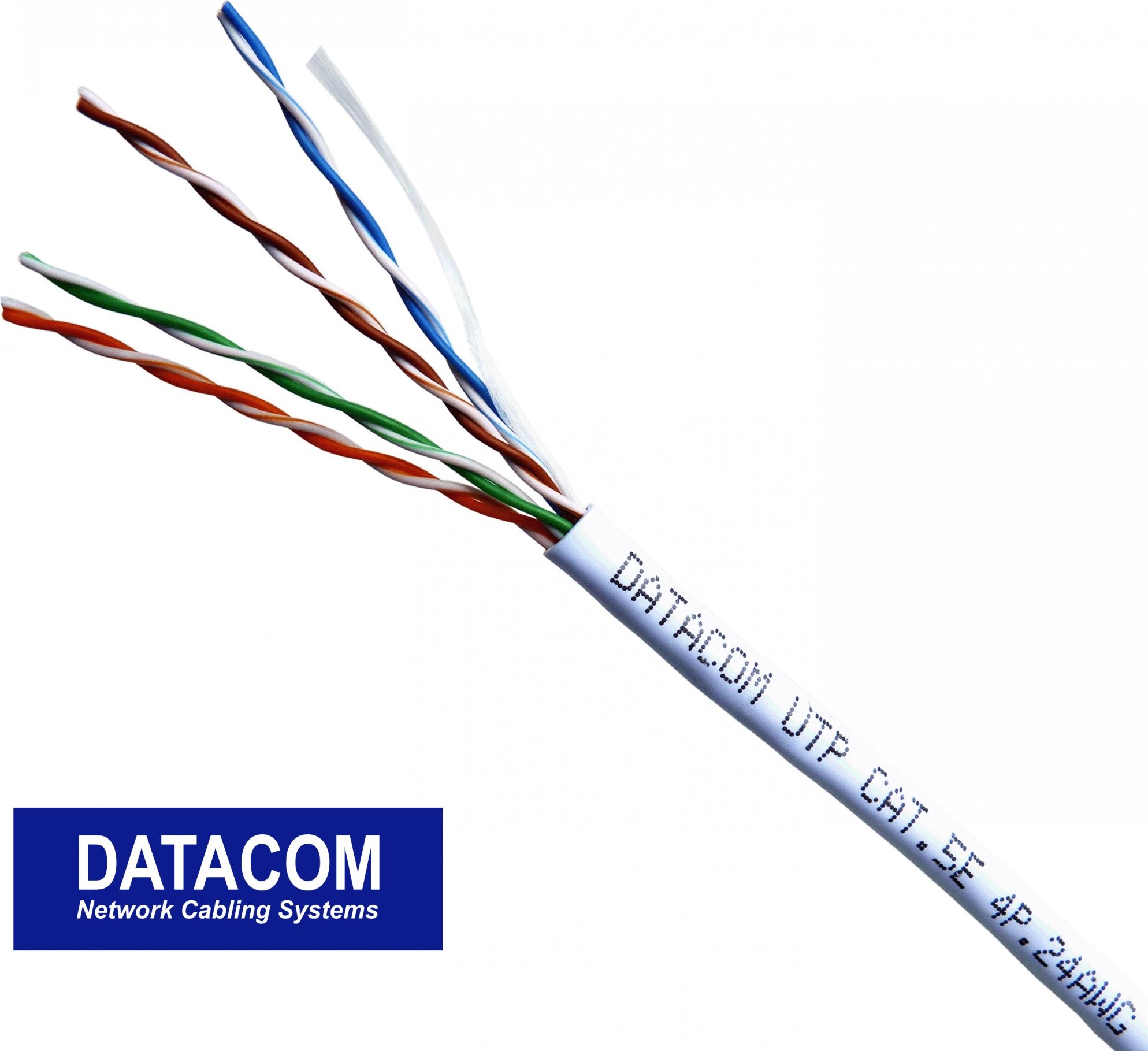 DATACOM UTP Cat5e PVC kabel 305m (drát), bílý