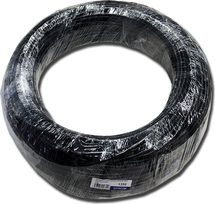 DATACOM UTP drát CAT6 PE 100m černý OUTDOOR