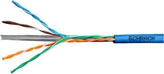 SCHRACK Kabel U/UTP Cat.6 4x2xAWG24 300 MHz, PVC modrý, Eca, 305m