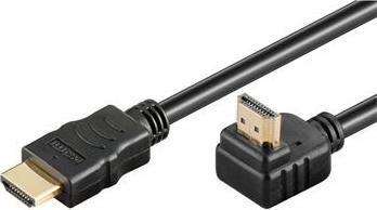PremiumCord Kabel HDMI+Ethernet, zlac., 90°, 2m