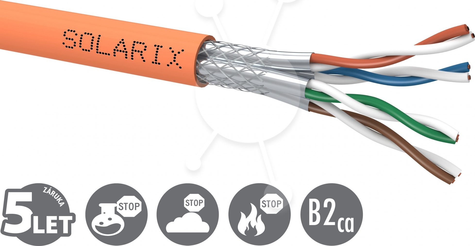 Instalační kabel Solarix CAT7 SSTP LSOHFR B2ca-s1,d1,a1 500m/cívka SXKD-7-SSTP-LSOHFR-B2ca