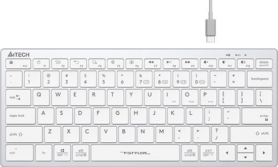 A4tech Klávesnice FBX51C, kancelářská klávesnice, membránová, bezdrátová, CZ/SK, Bílá