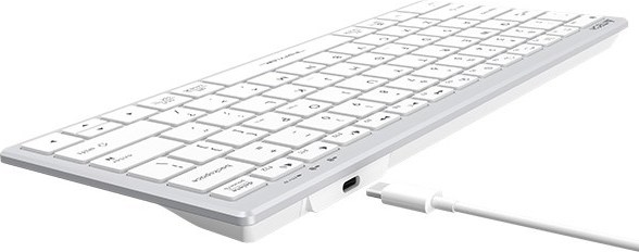A4tech Klávesnice FX51, kancelářská klávesnice, membránová, bezdrátová, CZ/SK, Bílá