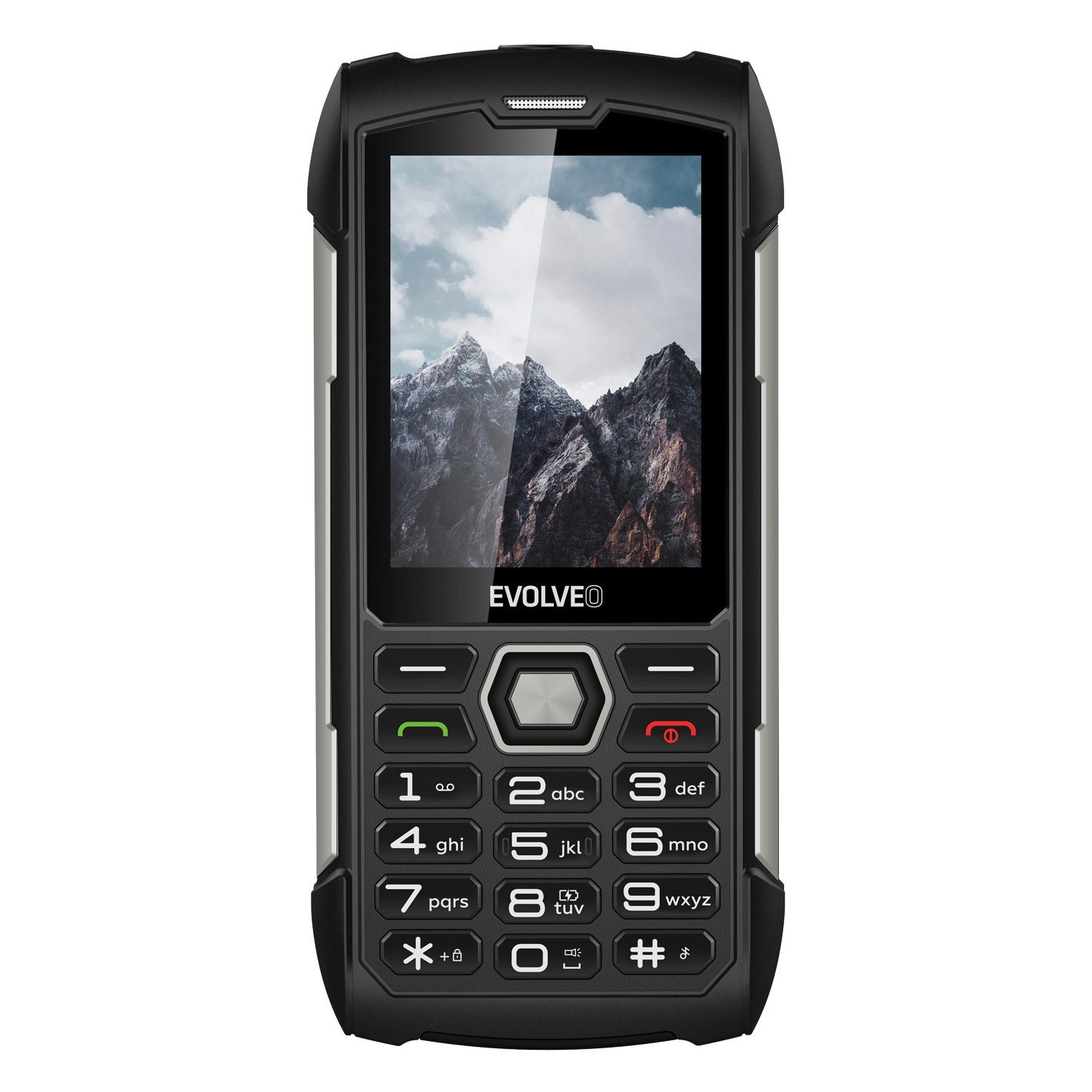 EVOLVEO StrongPhone H1, vodotěsný odolný Dual SIM telefon, černo-stříbrná