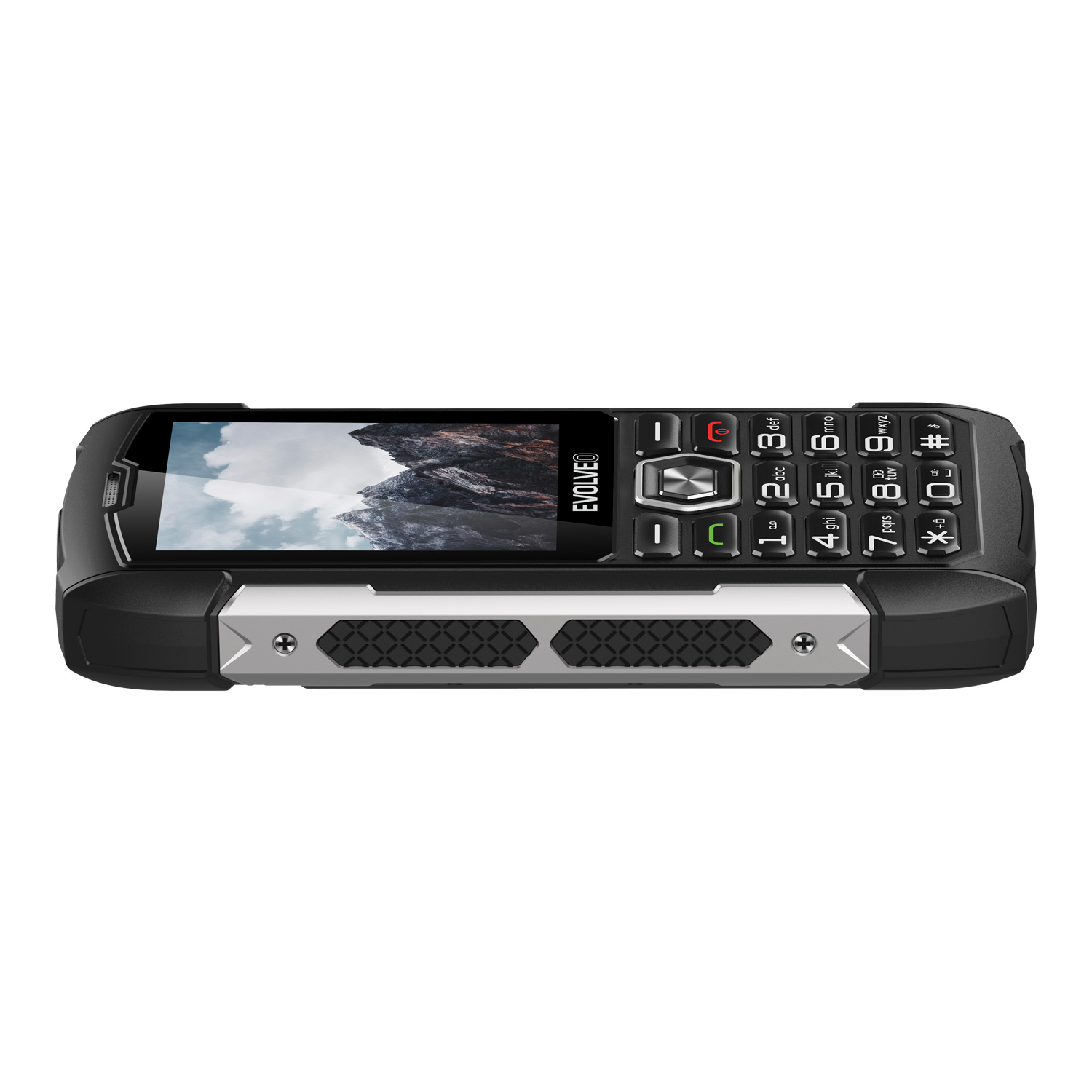 EVOLVEO StrongPhone H1, vodotěsný odolný Dual SIM telefon, černo-stříbrná