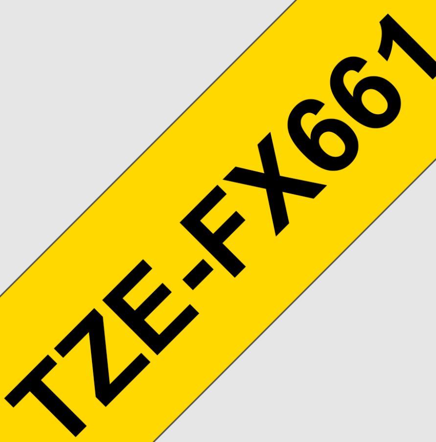 BROTHER TZE-FX661, žlutá / černá, 36mm