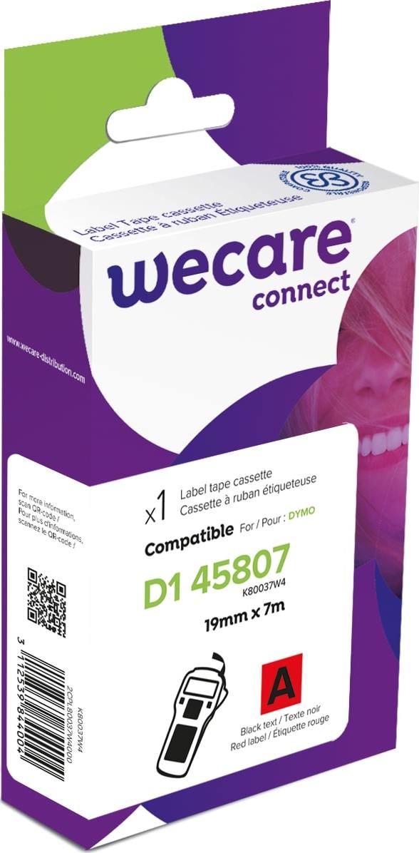 Páska WECARE ARMOR pre DYMO S0720870, čierna/červená, 19 mm x 7 m