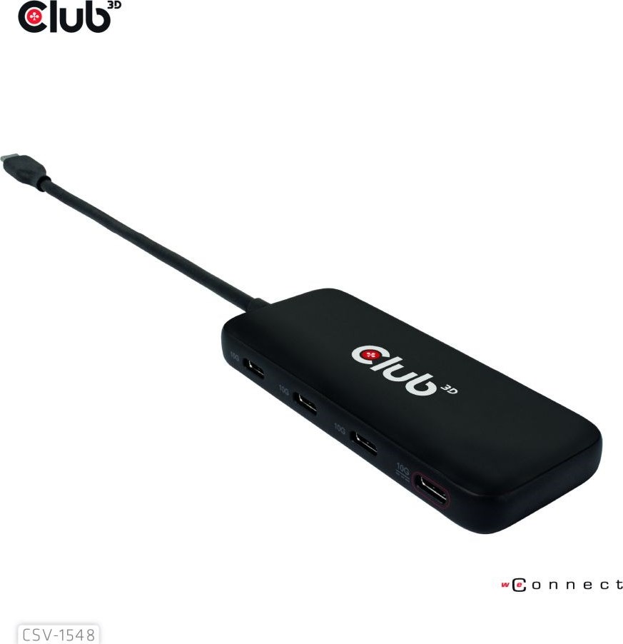 Club 3D Club3D hub 1xUSB-C na 4xUSB-C, 10Gbps port, PD 3.0