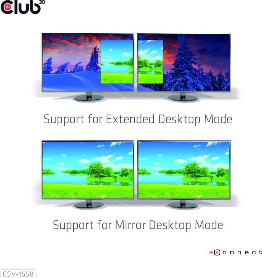 Club 3D Club3D Video hub MST USB-C na 2xHDMI + USB-C PD 3.0, 4K60Hz