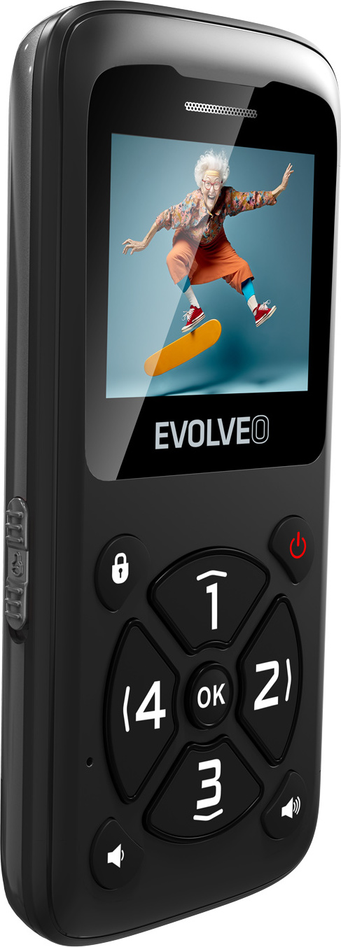 EVOLVEO Mobilní telefon pro seniory EasyPhone ID, černá