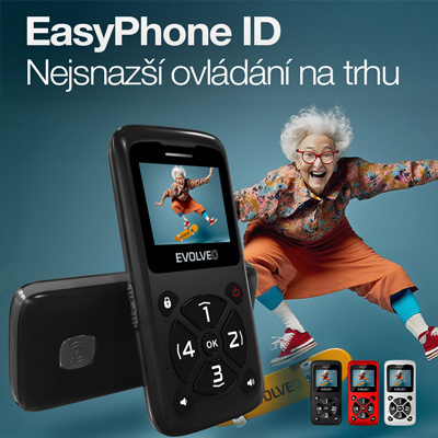 EVOLVEO Mobilní telefon pro seniory EasyPhone ID, černá
