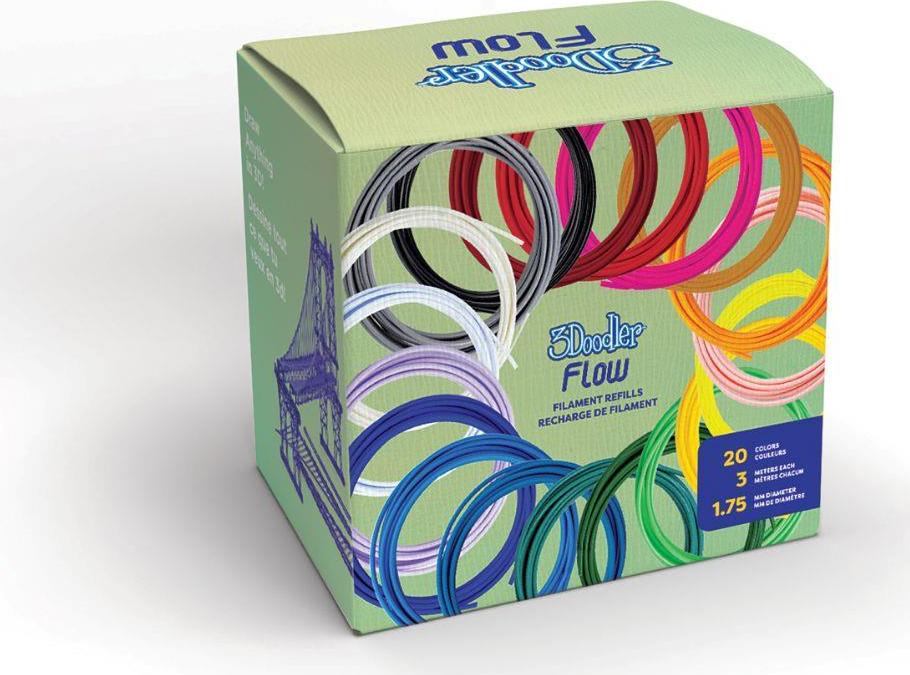 3Doodler FLOW Box Premium 20 PLA barev pro 3D pera - univerzál