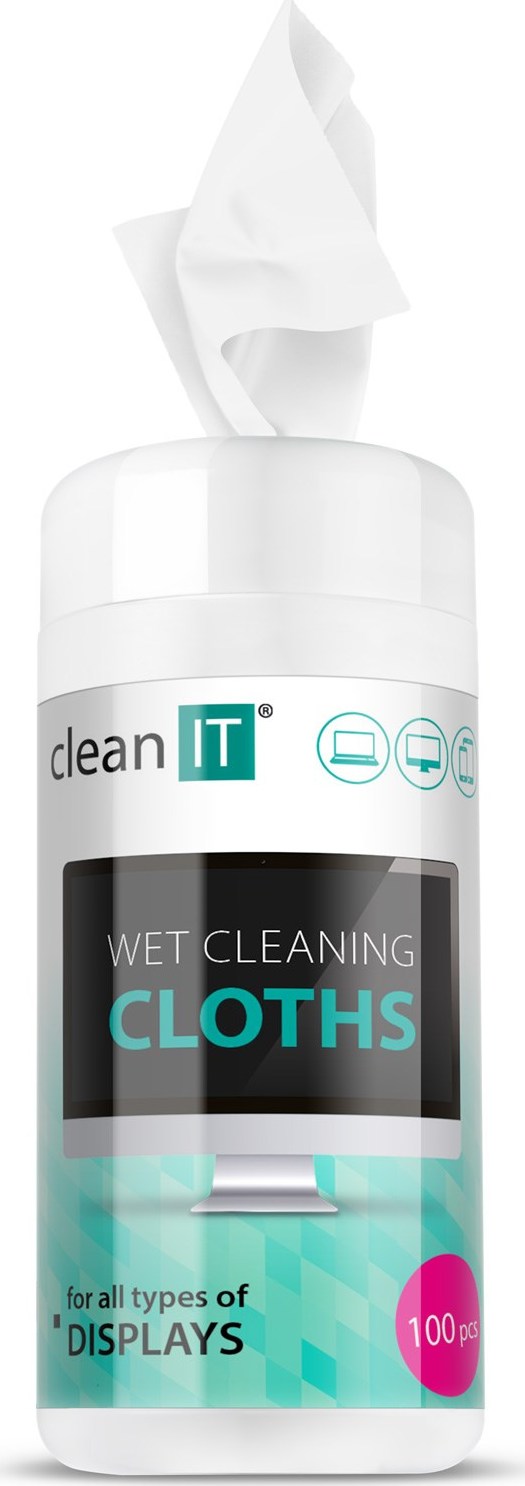 CLEAN IT Vlhčené čisticí utěrky na obrazovky 100 ks