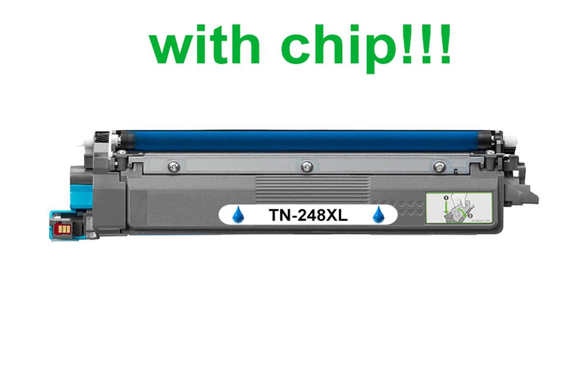 Kompatibilný toner pre Brother TN-248XL Cyan s čipom 2300 strán