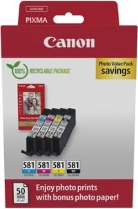 Canon CARTRIDGE CLI-581 BK/C/M/Y PHOTO VALUE
