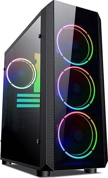 VEIN X VeinX case Mars MAR01A Mid Tower, bez zdroje, 3xUSB, průhledná bočnice, 4xARGB Fan 120mm, černá
