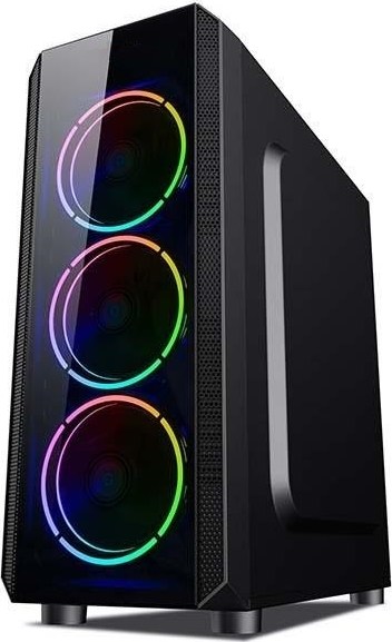 VEIN X VeinX case Mars MAR01A Mid Tower, bez zdroje, 3xUSB, průhledná bočnice, 4xARGB Fan 120mm, černá