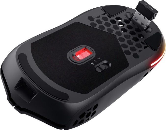 TRUST bezdrátová myš GXT 929 Helox Lightweight, RGB, Černá