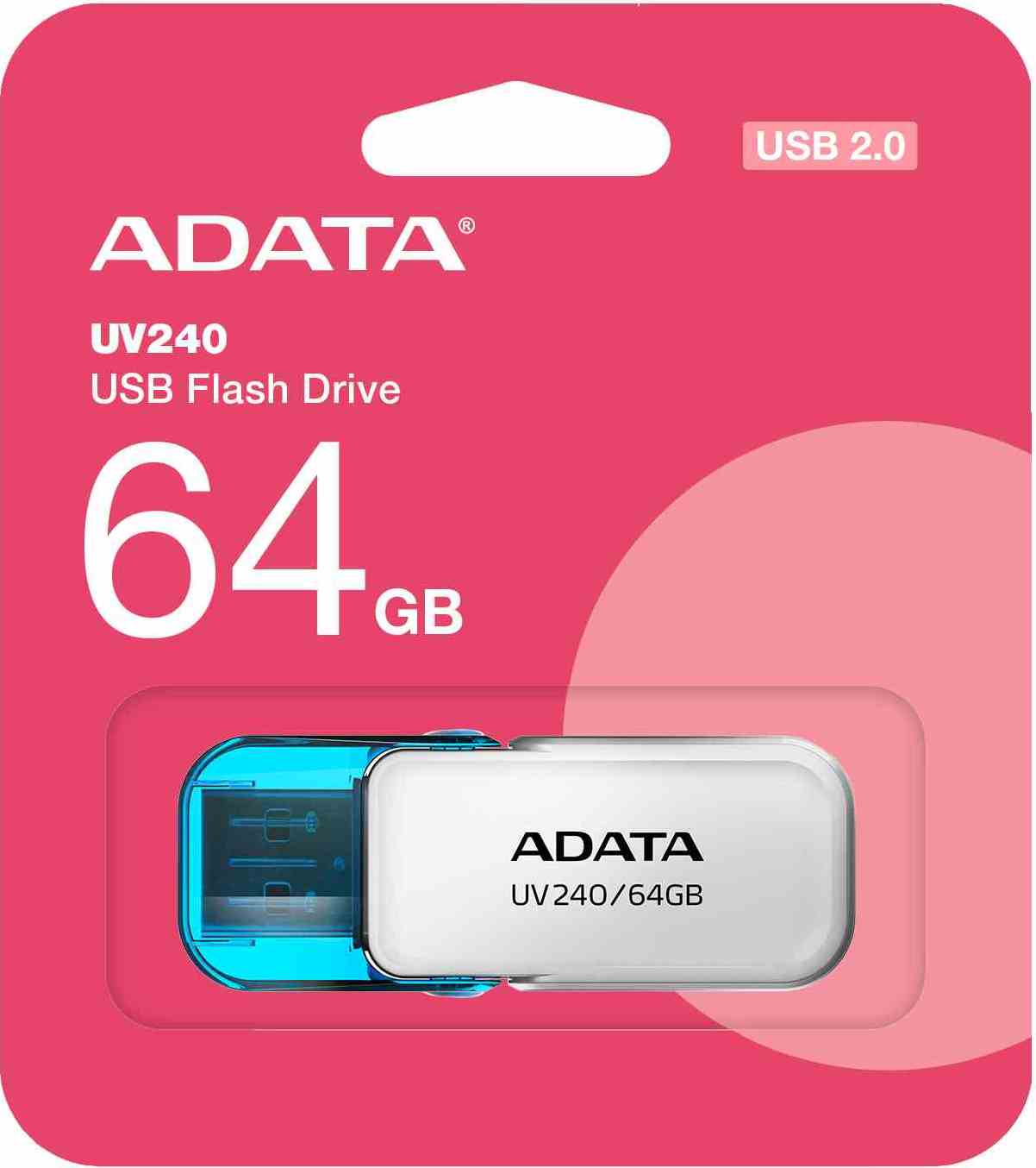 A-Data ADATA Flash Disk 64GB UV240, USB 2.0, bílá