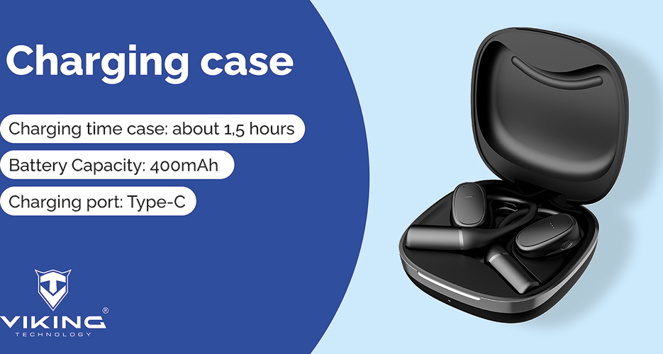 Viking bluetooth sluchátka s mikrofonem V49, černá