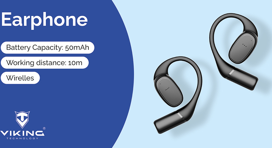 Viking bluetooth sluchátka s mikrofonem V49, černá