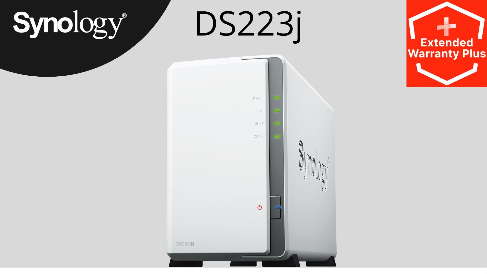 Synology DS223j DiskStation (4C/RealtekRTD1619B/1,7GHz/1GBRAM/2xSATA/2xUSB3.2/1xGbE)