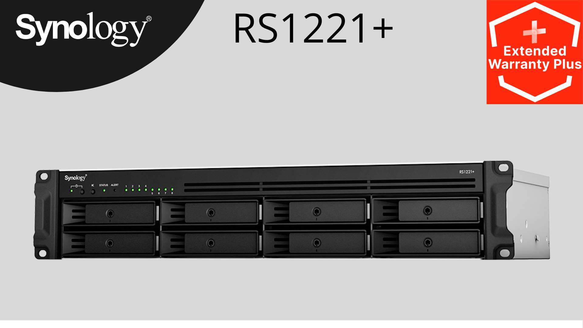 Synology RS1221RP+ RackStation (4C/Ryzen V1500B/2,2GHz/4GBRAM/8xSATA/2xUSB3.0/4xGbE/1xPCle/RP)