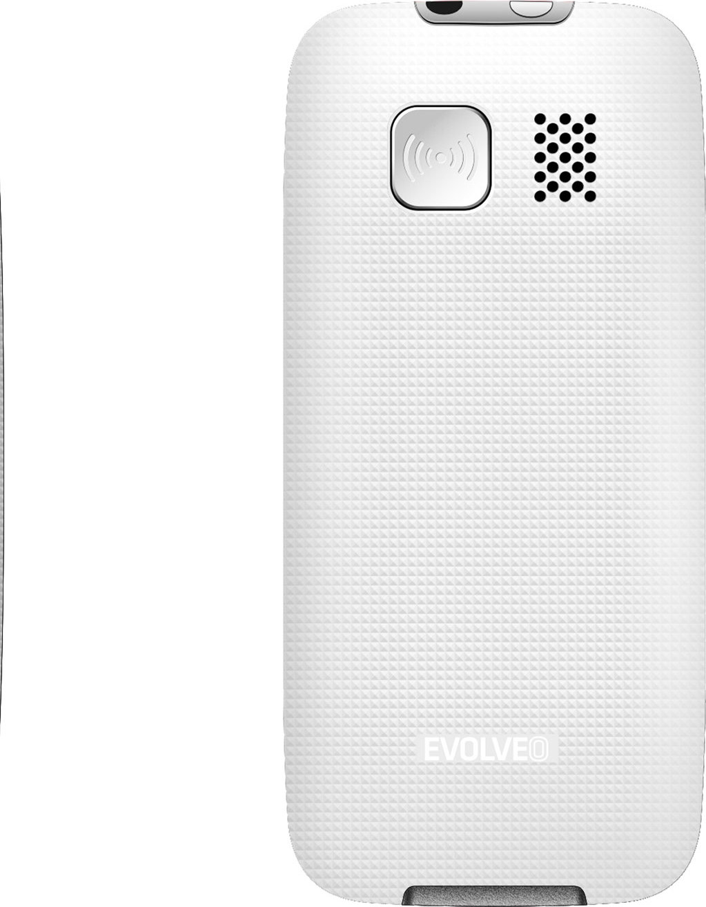 EVOLVEO EasyPhone, mobilní telefon pro seniory s nabíjecím stojánkem, bílá