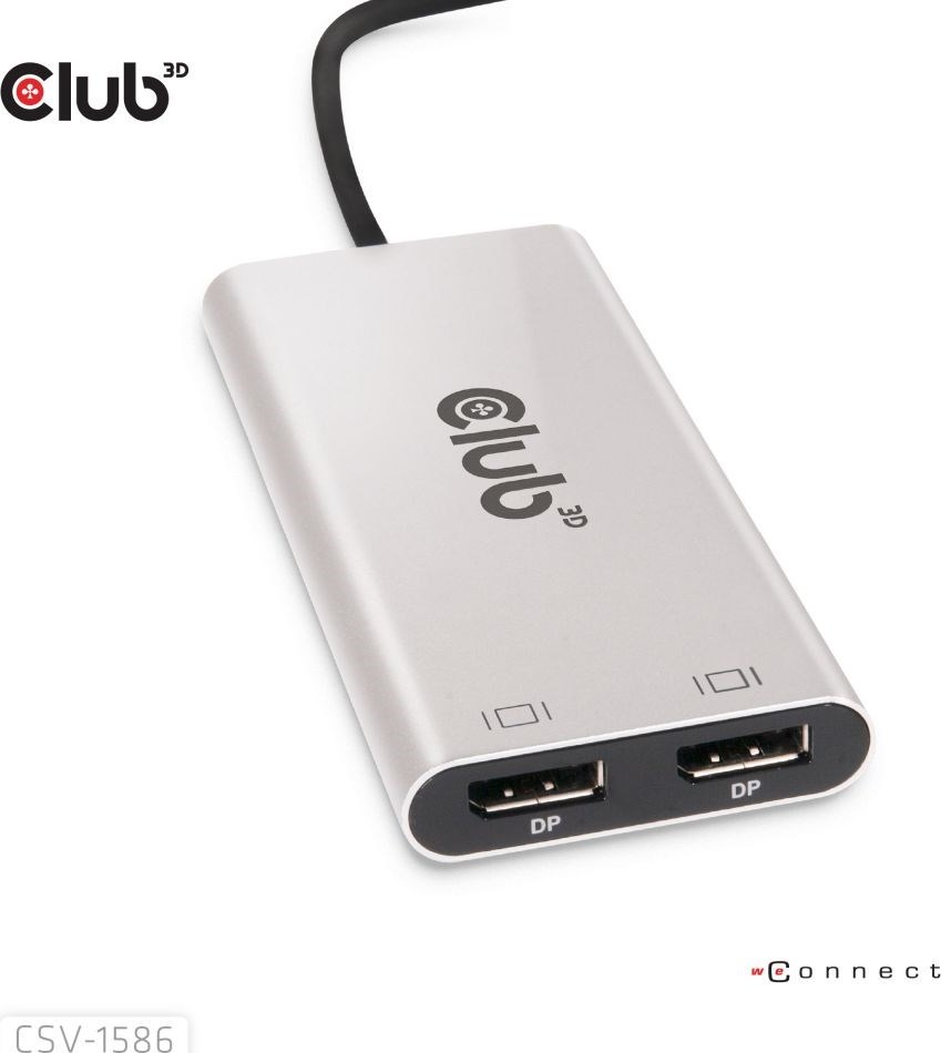 Club 3D Club3D Video hub Thunderbolt 3 na 2x DP, Dual 4K60Hz nebo Single 8K60Hz/4K120Hz
