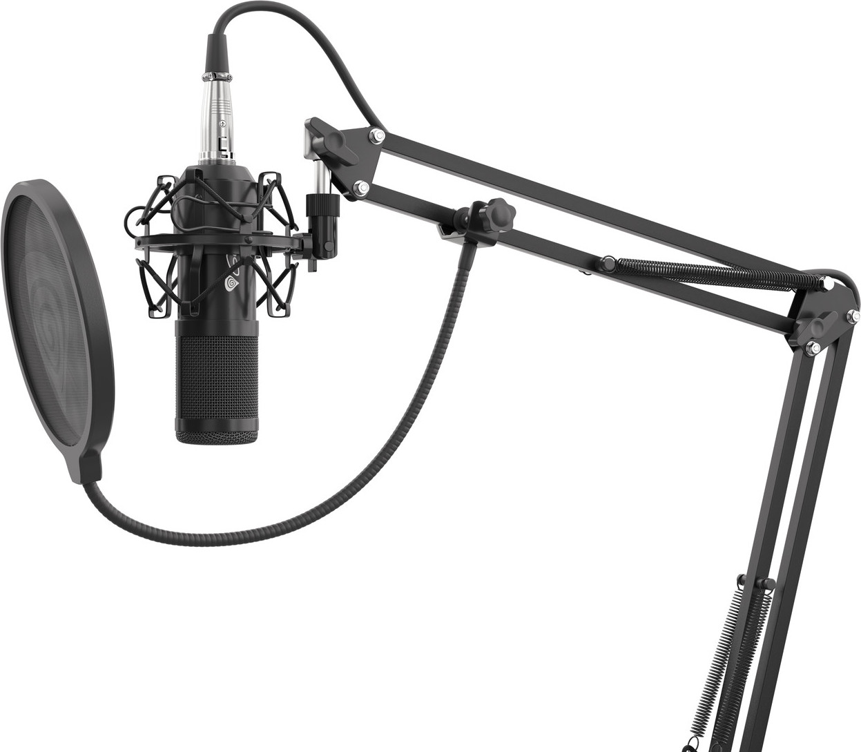 Streamovací mikrofon Genesis Radium 300,XLR, kardioidní polarizace, ohybné rameno, pop-filter