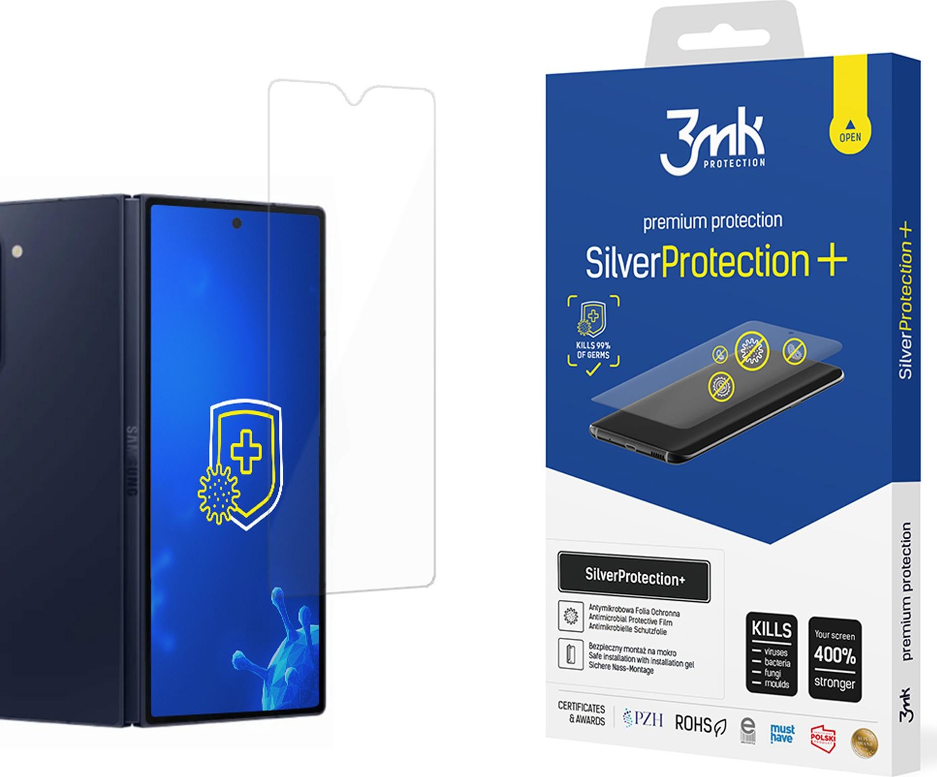 3mk ochranná folie SilverProtection+ Folded Edition pro Samsung Galaxy Z Fold 6 (front)